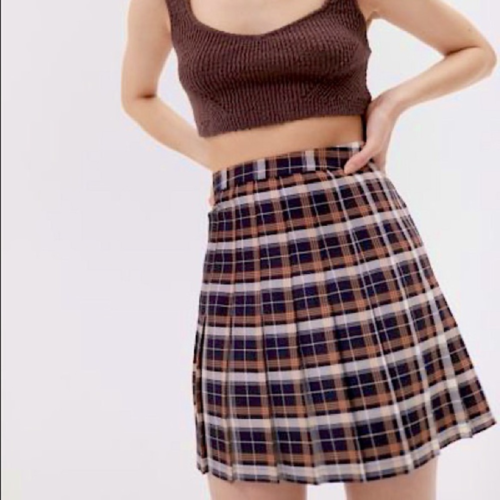 Urban Outfitters Mary Plaid Pleated Skirt